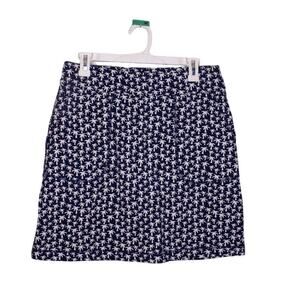 Coral Bay Skirt Shorts Lining Palm Tree Print Blue White Size S